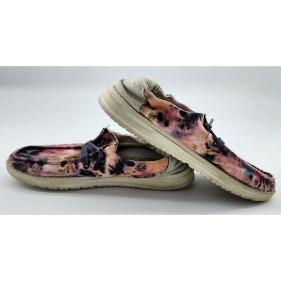 Hey Dude Women's Wendy Tie Dye Navy Pink Casual Beach Slip On Sneakers Size 5 - Picture 9 of 10